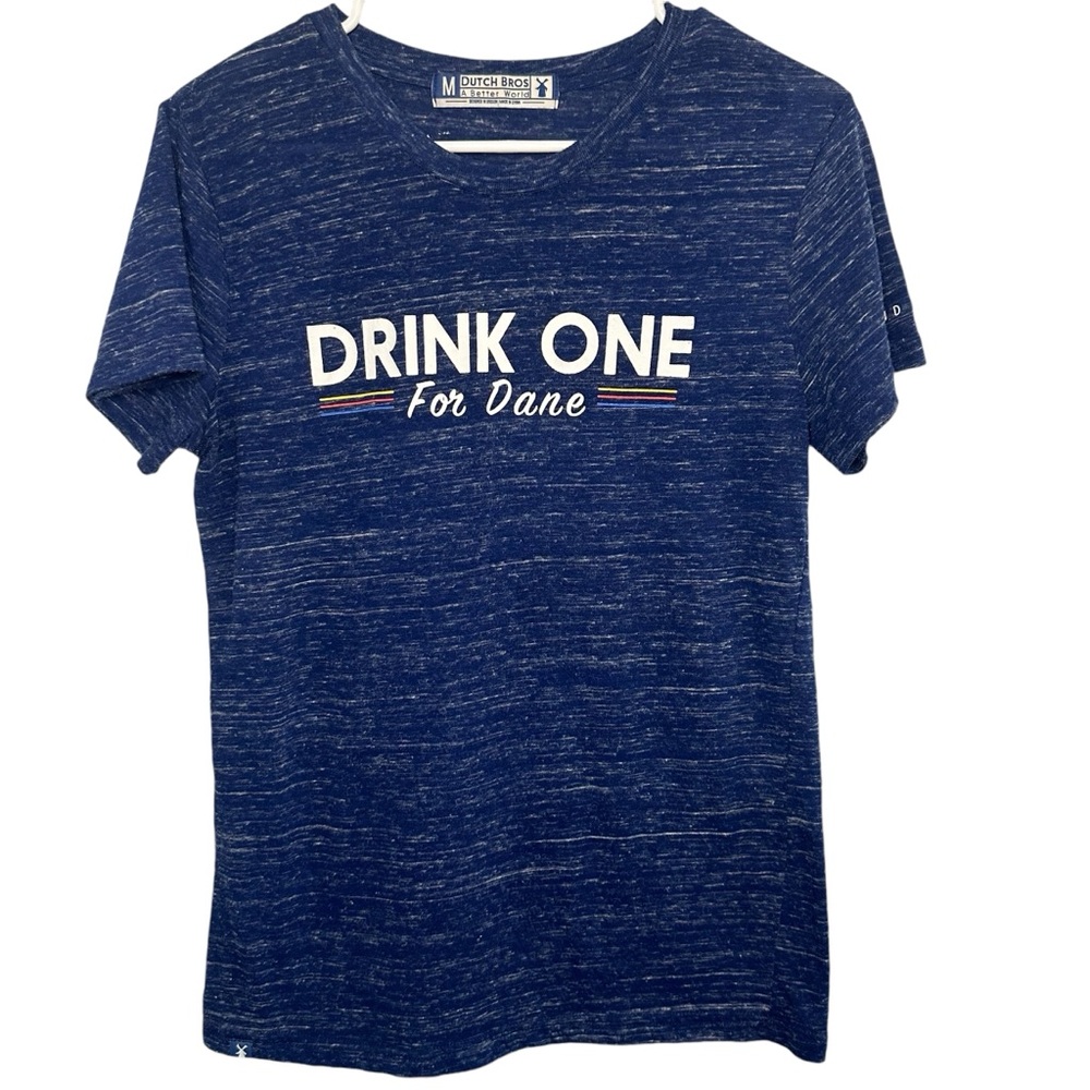 Dutch Bros MEDIUM “Drink One For Dane End ALS” Blue Tee DB 1992 SOFT